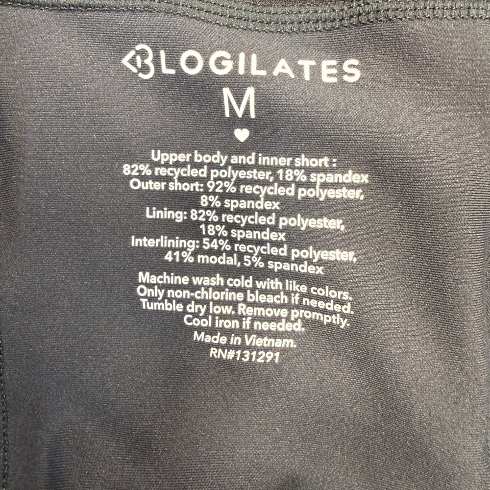 NWT Blogilates Barre Romper MEDIUM Jet Black Activewear Skirt Bodysuit Pockets - Picture 3 of 13